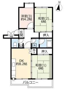 UR習志野海浜秋津【5階】の間取り