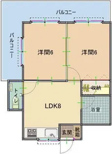 美輝ハウス【6階】の間取り