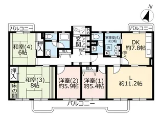 UR千葉ニュータウン原山第二【4階】の間取り