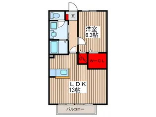 サンピュア-C棟【2階】の間取り
