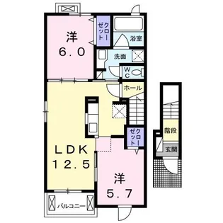 ポルトボヌール【2階】の間取り