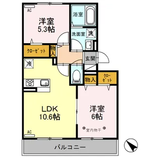 GEMINI【2階】の間取り