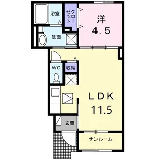 エレガントパレスM【1階】の間取り