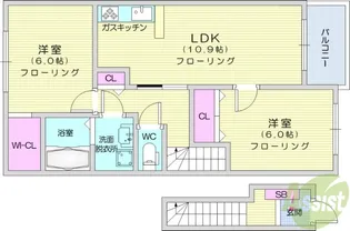 SunnyTownくわばらB【2階】の間取り