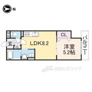 クリエオーレ藤阪元町【2階】の間取り