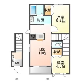シャーメゾン鈴蘭台【2階】の間取り