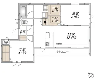 クオーレ谷中【2階】の間取り