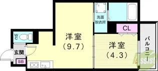 AXIACITY神戸松原【2階】の間取り