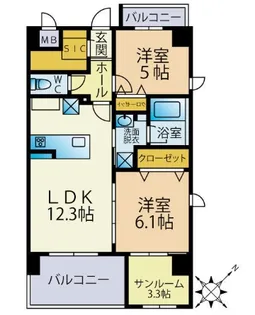 Sun・Blesso塩原【2階】の間取り