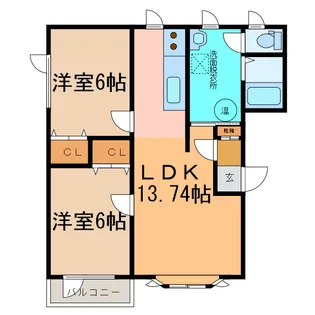 メゾンドエルム【1階】の間取り