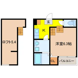 グラード穀町【1階】の間取り
