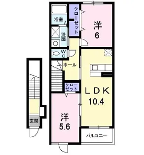 ジュネス キヨミII【2階】の間取り