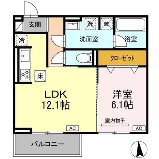 リュッカ鳥神【1階】の間取り