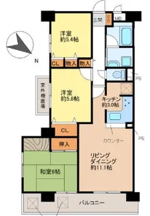 ラヴィーヌ砥堀【4階】の間取り