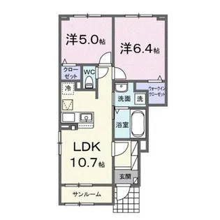 ヴィラ・フォンテーヌ・ルミエ【1階】の間取り