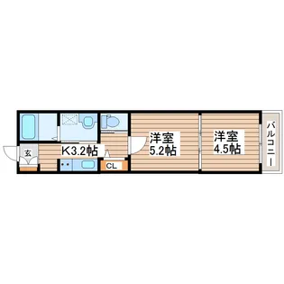 エトワール六丁の目【2階】の間取り