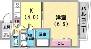 ラ・フォンテ三宮旭【4階】の間取り