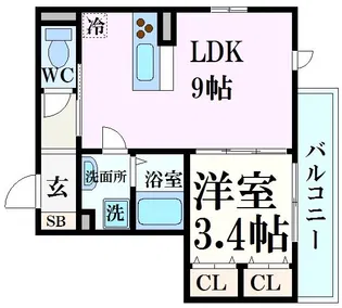 CLII(シーエルツー)【3階】の間取り