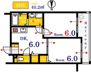 舟入幸町ラックビル【5階】の間取り