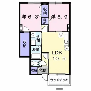 エスポワール高野 A【1階】の間取り
