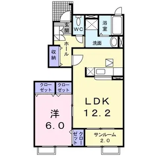 ライフ B【1階】の間取り