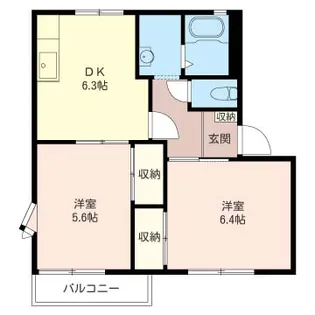 グリーンパーク富士見A【2階】の間取り