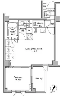 コートレアル三田綱町【2階】の間取り