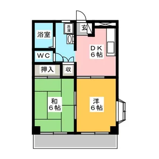 パールハイツ八幡【1階】の間取り