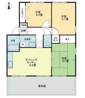Fo.トロワ木太A【1階】の間取り