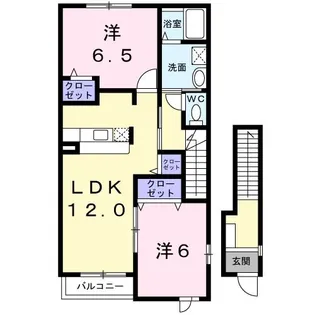 サンリットB【2階】の間取り