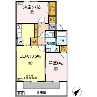 ヴィラ西福原 C棟【1階】の間取り