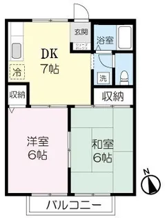 セゾンさつきB棟【2階】の間取り