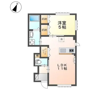 1LDKの間取り画像