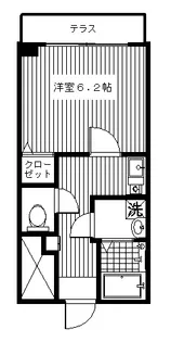 アンベリール中目黒【1階】の間取り
