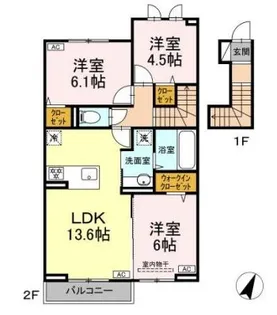 HONEY BEAR B【2階】の間取り