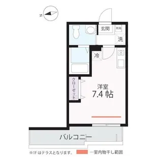 ハーミットクラブハウスパコローノ【1階】の間取り