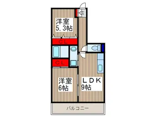 テラスサイド浦和【2階】の間取り