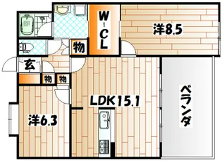 福岡県北九州市戸畑区天神1【マンション】の間取り