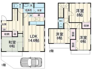 千葉県八千代市八千代台東1【一戸建】の間取り