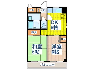 ハイライフ鈴啓【2階】の間取り