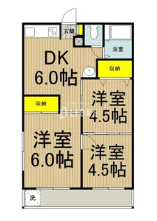 東京都小平市仲町【マンション】の間取り