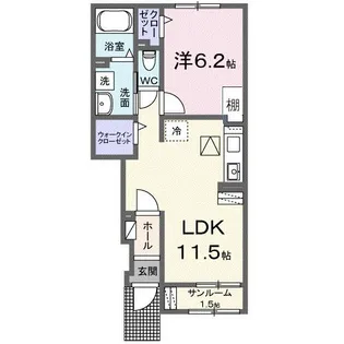 スプリングガーデン【1階】の間取り