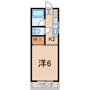 ビューハイツA【1階】の間取り