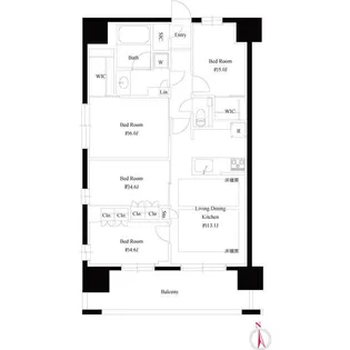 プレシス八王子レグリオ【9階】の間取り