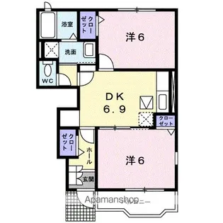 2DKの間取り画像