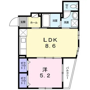 リンデ落合【1階】の間取り
