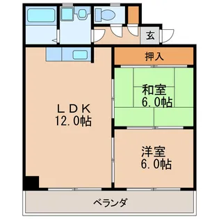 2LDKの間取り画像