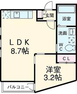 Tribute栄生【2階】の間取り