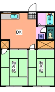 大輪ハイツ【1階】の間取り