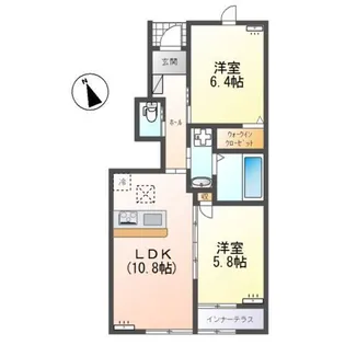 アンジュエール【1階】の間取り